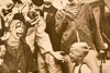 Sad Youngster Jimmy Foster with Circus Clowns Chicago 1947 AP Wire Photo V31