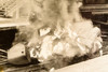 1947 AP Wire Photo Mineola NY Long Island Rail Road Train Truck Crash Fire V30