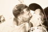 1947 Indianapolis 500 Winner Mauri Rose Kissed by Carol Landis AP Wire Photo V33