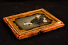 1850s Hand Tinted Daguerreotype Woman Pink Cheeks 1/2 Floral Case 1/6 Plate V39