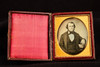 1/6 Plate Daguerreotype Photo Handsome Gentleman Bow Tie MP Brady Case 1850s V31