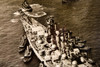 USS Washington Battleship Mothball Fleet Bayonne 13⅜×11¼ 1947 AP Wire Photo V36