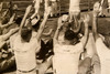 Truman Leads Exercise Aboard USS Missouri 9⅜x7 1947 AP Wire Photo V37