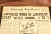 Lawrence Wins Pittsburgh Mayoral Election 1949 Newspaper Display Page 18¾x23 V31