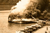 Island Queen Fire Engulfs Pittsburgh Waterfront 6⅝x5½ 1947 Press Photo V36