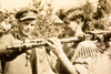 Greek Soldiers Machine Gun Bulgarian Border 8⅛x7 1947 AP Wire Photo V35