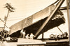 Gary Indiana Train Derailment Bridge Wreck 7½x7 1947 AP Wire Photo V30