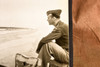 D-Day Officer Returns to Utah Beach Normandy 1947 8¼x8¼ AP Wire Photo V35