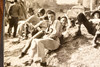 Texas City Disaster Weary Rescue Workers Rest 8¾x6¾ 1947 AP Wire Photo V37