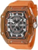 Invicta Racing Tonneau Orange Polyurethane Men's Quartz Watch 48446 NEW