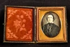 Daguerreotype Man in Fancy Patterned Vest with Full Case 1/9 Plate Antique V31