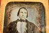 Daguerreotype Seated Man in Patterned Vest with Half Case 1/6 Plate Antique V37