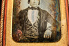Daguerreotype Seated Man in Patterned Vest with Half Case 1/6 Plate Antique V37