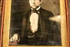 Daguerreotype Man w/ Chinstrap Beard & Chain in Half Case 1/6 Plate Antique V34
