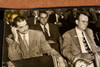 Howard Hughes Hugh Fulton Senate Hearing Washington 8x5½ 1947 AP Wire Photo V39