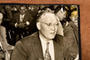 Howard Hughes Hugh Fulton Senate Hearing Washington 8x5½ 1947 AP Wire Photo V39