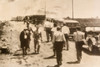 Texas City Disaster Fire Traffic Jam Men Walking 7¾ x 5¾ 1947 AP Wire Photo V36