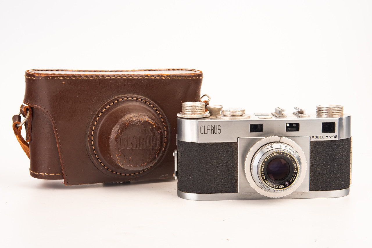 CLARUS MODEL MS-35 WOLLENSAK VELOSTIGMAT 2 INCH F2.8 made in U.S.A 41mm screw mount ステンレスボディがめちゃくちゃ重厚カッコ良い！ 1946 Clarus Model MS-35 35mm Film rangefinder Camera Wollensak 2\" 50mm f2.8  Lens