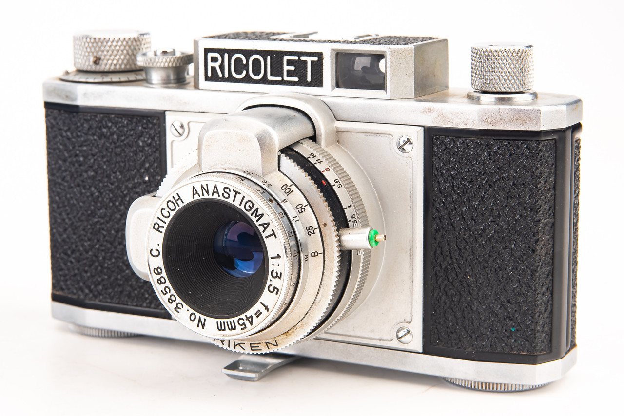 レトロ　カメラ　昭和 RIKEN RICOH　ケース　セット Riken Ricoh Ricolet 35mm Film Camera with 45mm f/3.5 Lens Case