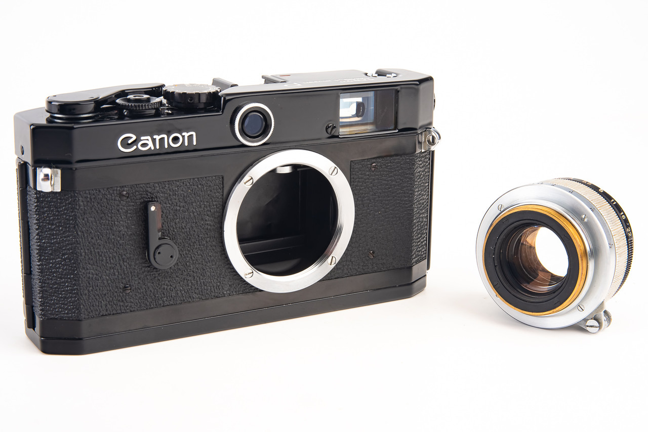 Mint Black Canon P Rangefinder Film Camera Kit with 35mm f/1.8