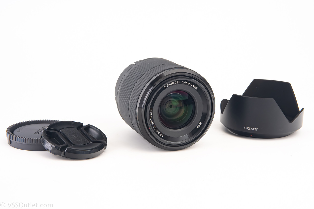 Sony E Mount FE 28-70mm f3.5~5.6 OSS AF Zoom Lens w Caps & Hood 