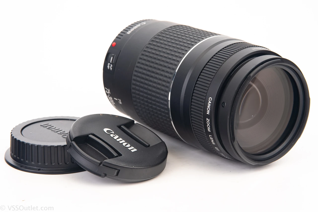 Canon EF 75-300mm f/4~5.6 III Zoom AF Telephoto Lens with Caps V20 