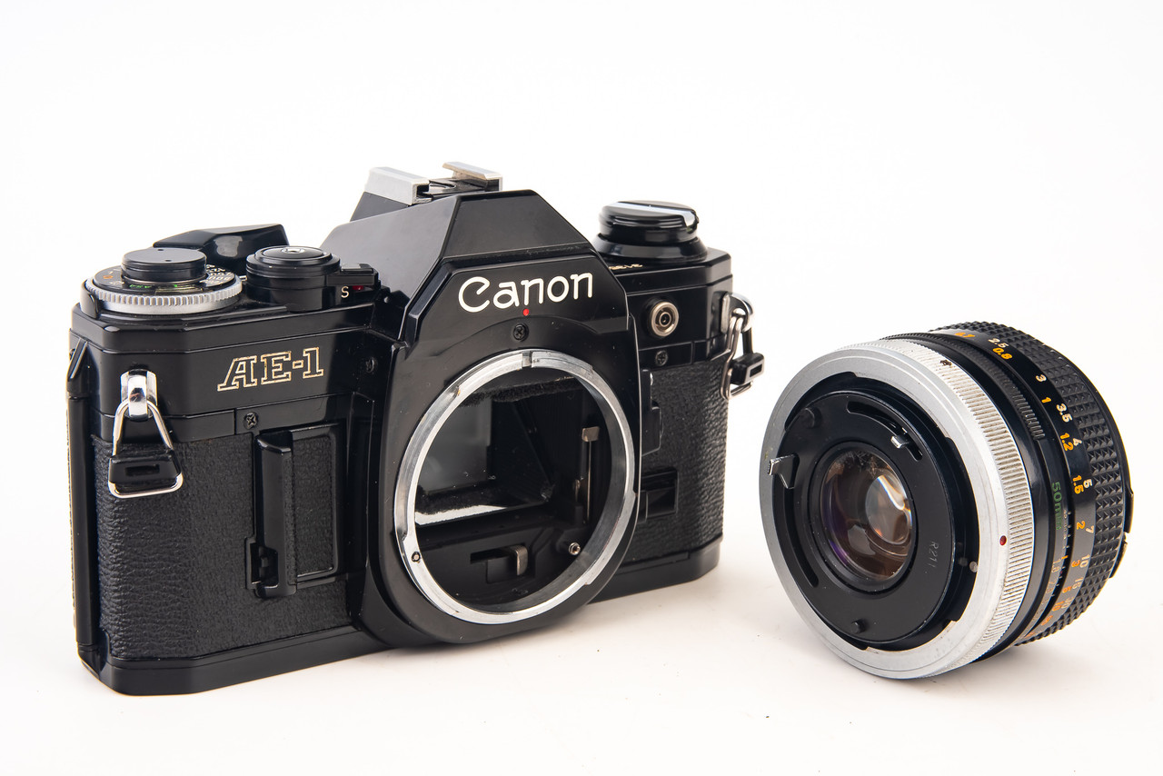 Canon AE-1 35mm SLR Film Camera with FD 50mm f/1.8 S.C. Lens