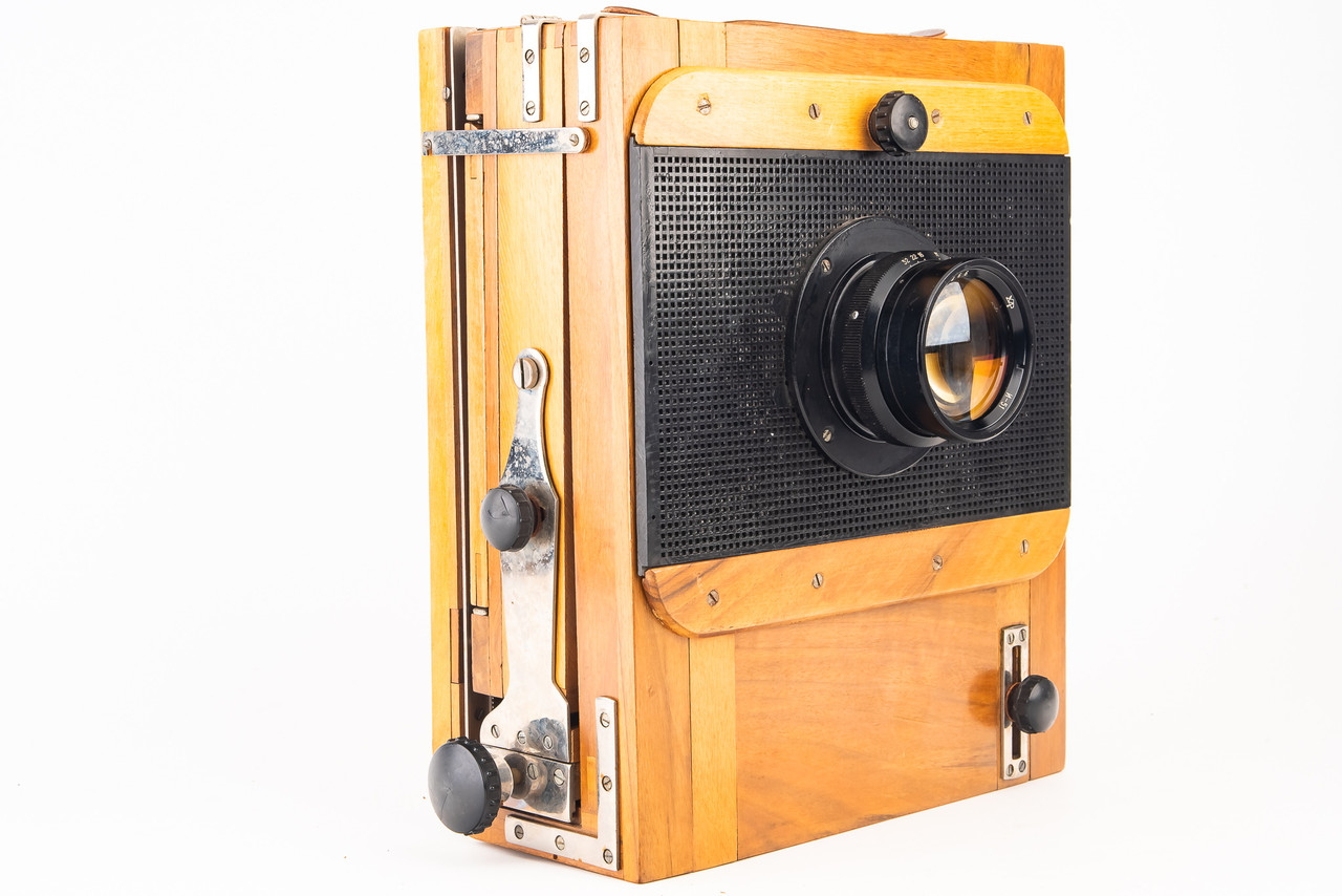 FKD 13x18cm 5X7'' Soviet Made Folding Tailboard Camera w Industar
