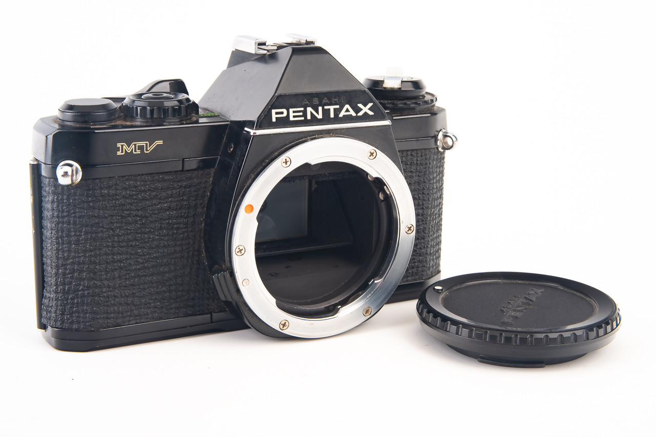 Pentax MV 35mm SLR Film Camera Body Black Meter Works K Mount