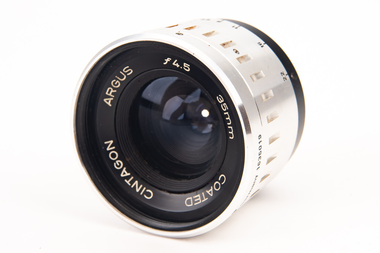 Argus Cintagon 50mm f/2.8 Standard Lens with Hood in Case