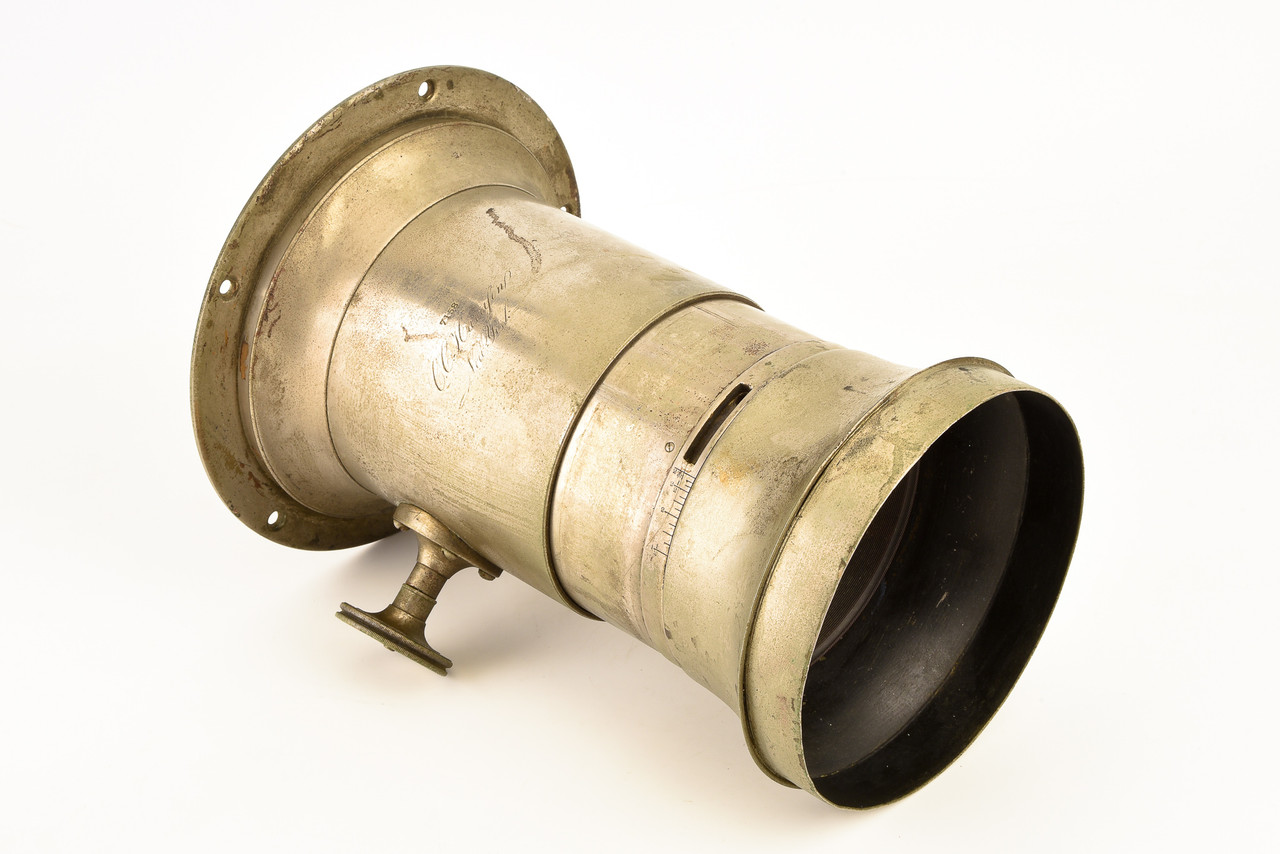 CC Harrison 12'' Double Whole Plate Internal Iris Brass Petzval