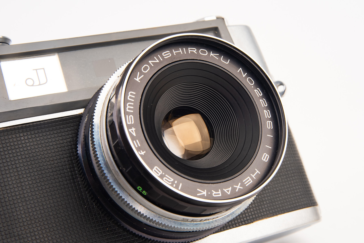 Konica J 35mm Film Rangefinder Camera with Hexar-K 45mm f/2.8 Lens
