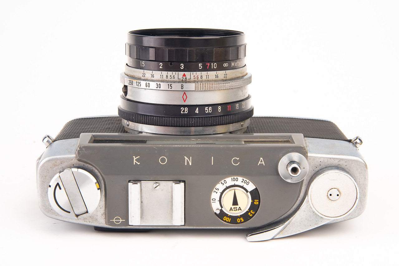 Konica J 35mm Film Rangefinder Camera with Hexar-K 45mm f/2.8 Lens