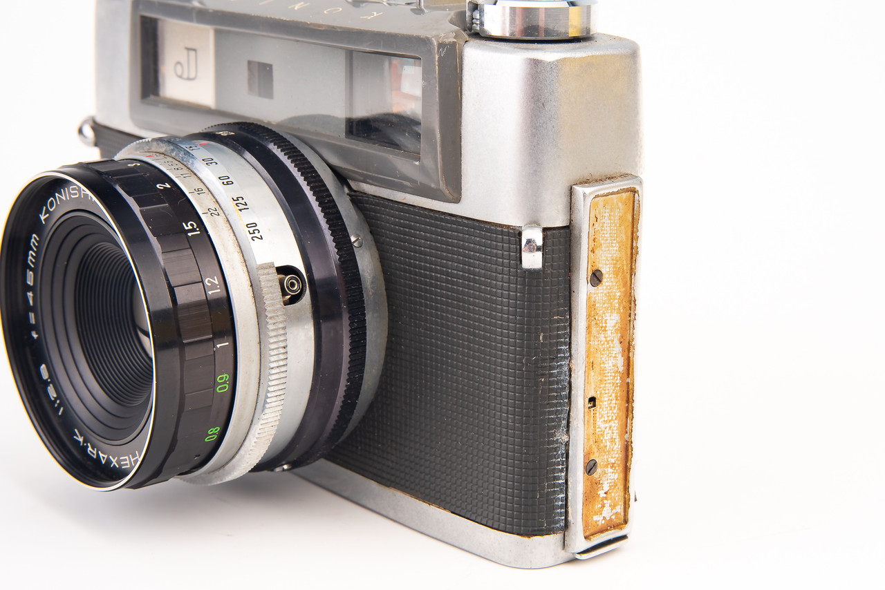 Konica J 35mm Film Rangefinder Camera with Hexar-K 45mm f/2.8 Lens