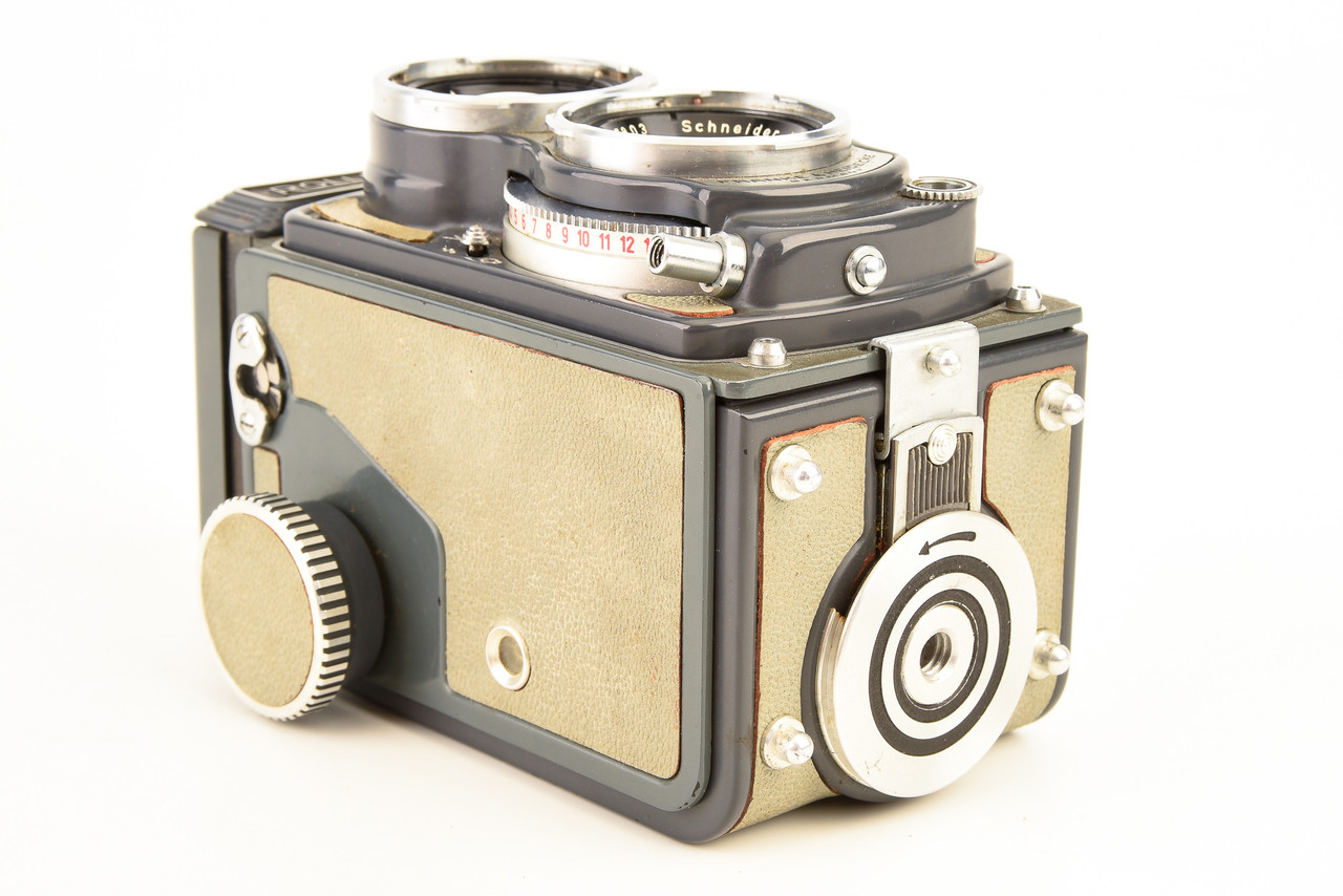 Rollei Rolleiflex TLR 4x4 Grey Baby Camera w Schneider Xenar