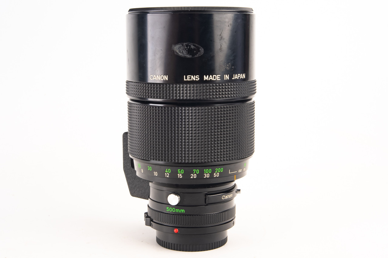 Canon 500mm f/8 Mirror Reflex New FD MF Telephoto Lens with Caps
