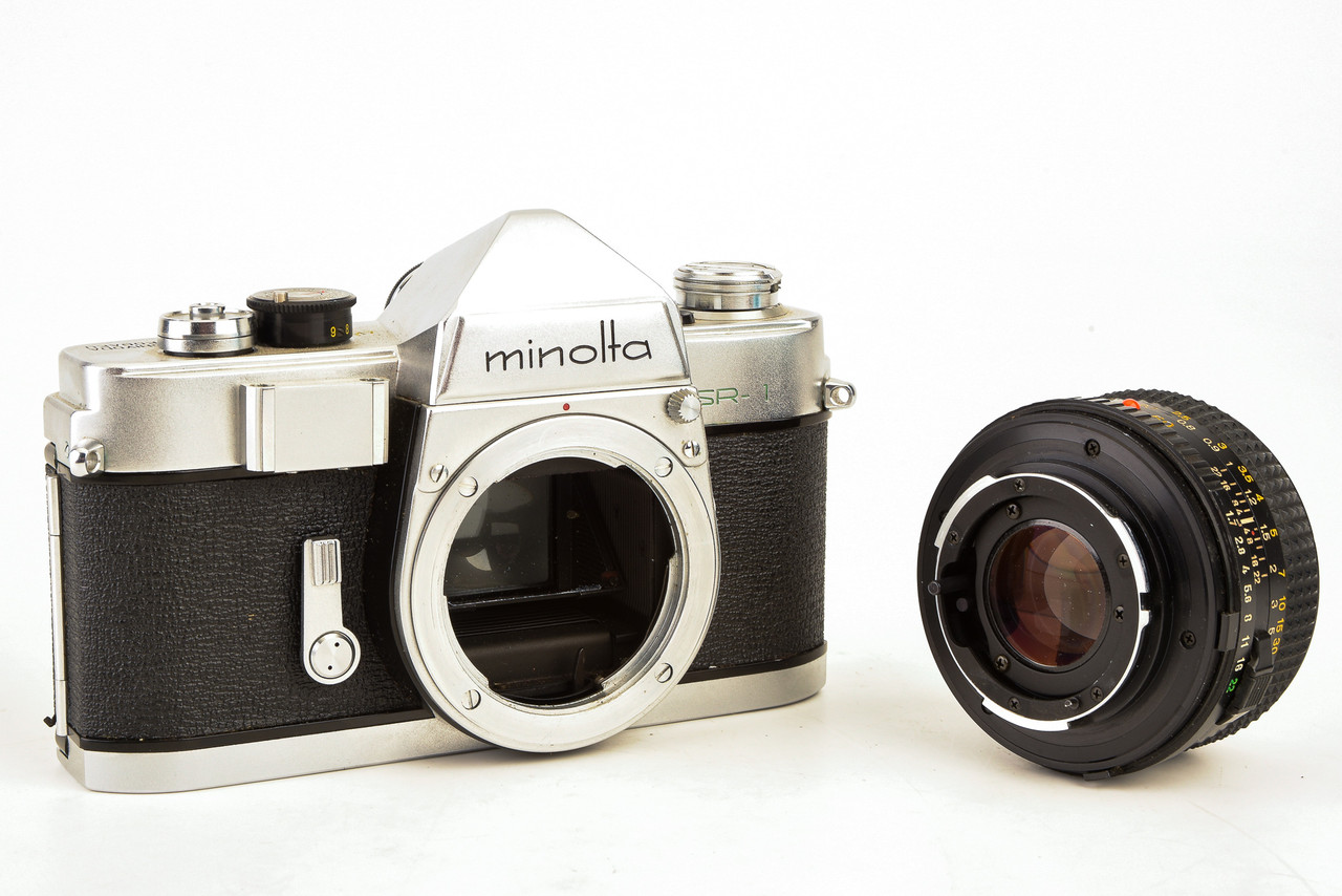 Minolta SR-1 35mm SLR Film Camera with MD 50mm f/1.7 Prime Lens