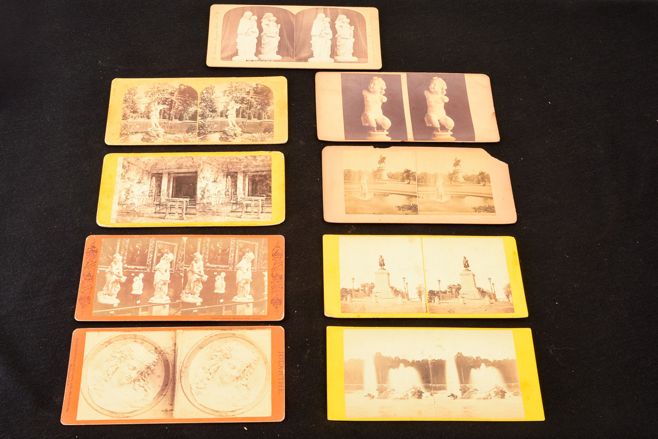 Sculptures & Statues Stereoscope Stereo View Card Lot of 9 - 7 x