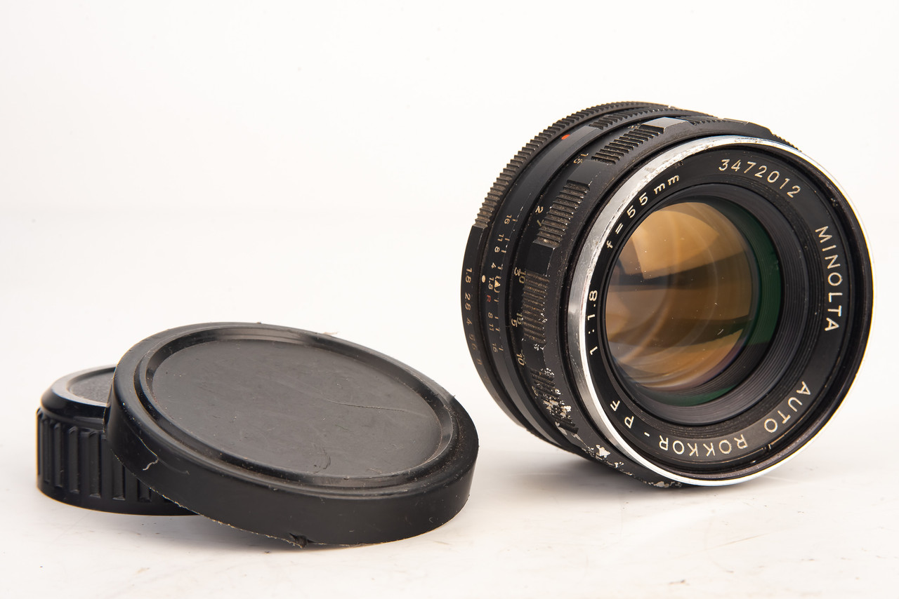 Minolta Rokkor-PF 55mm f/1.8 Manual Focus Prime Lens w Caps MD MC