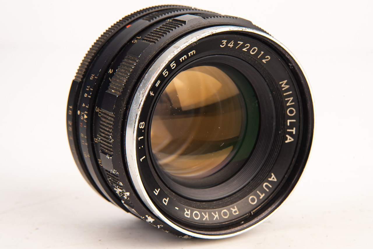 Minolta Rokkor-PF 55mm f/1.8 Manual Focus Prime Lens w Caps MD MC
