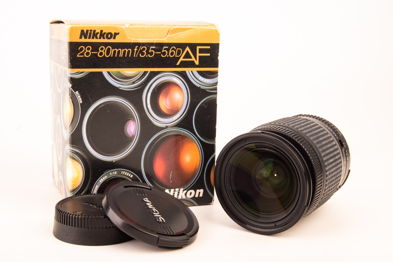 Nikon Nikkor AF 28-80mm f/3.5~5.6 D Zoom Lens in Box with Both 