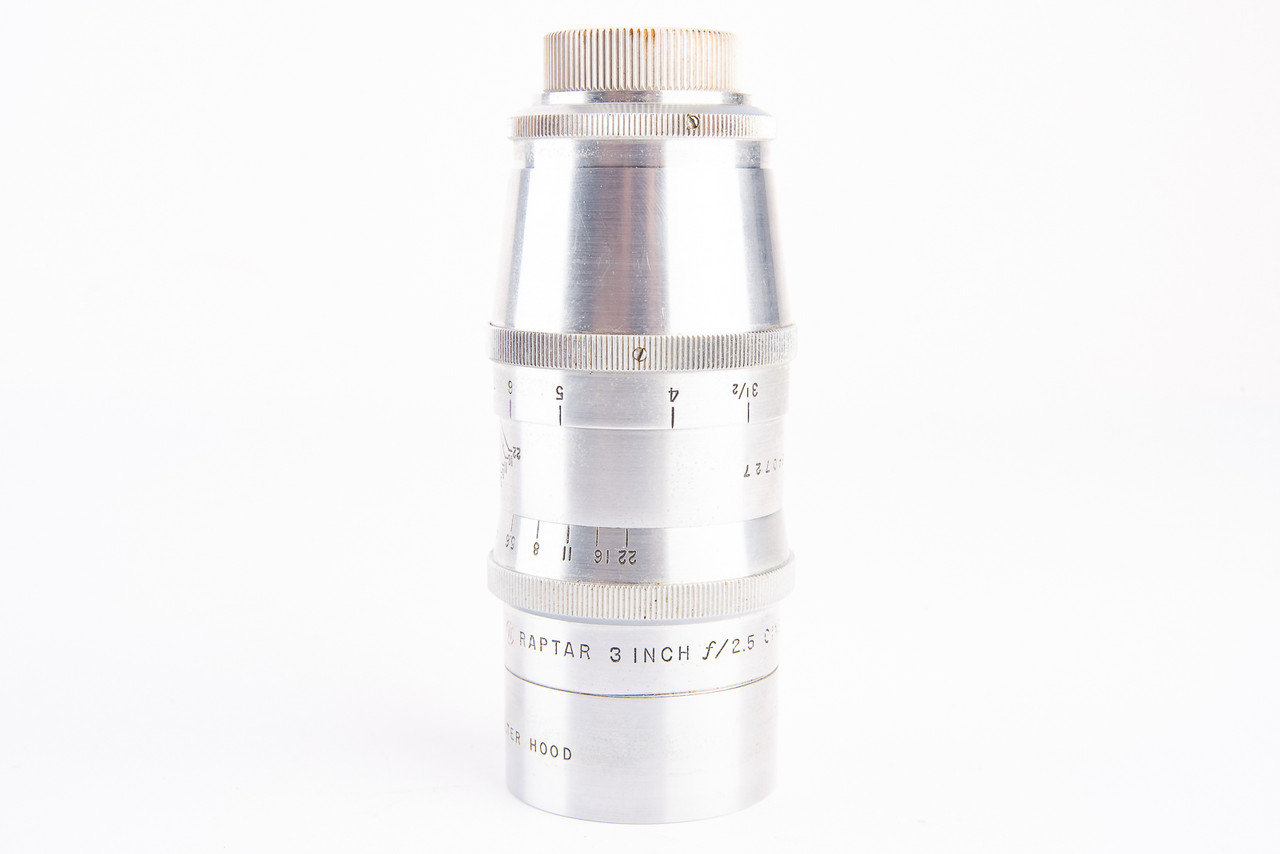 C Mount Wollensak Raptar 3 Inch f/2.5 Cine Telephoto Lens with 