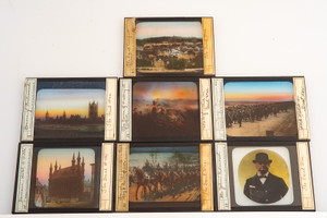 Rare Glass Color Magic Lantern Slides Set of 7 Great War World War I 4 x 3 1/4''