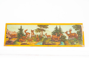 Magic Lantern Slide Ernst Plank 1800s Glass 2 ⅝ x 8 ⅝" Animals in the Forest V11
