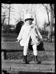 German Post WWI 3 1/2 x 4 3/4 Inch Glass Plate Negative a Child on a Fence V96