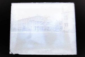 Antique 5x4 Inch Plate Glass Negative Of A Street With Buildings V35