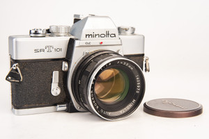Minolta SRT101 35mm SLR Film Manual Camera w Rokkor 55mm f/1.8 Lens Vintage V25