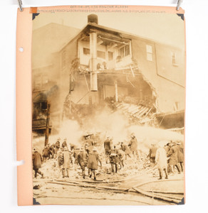 1940's Fireman Fire Photo Philadelphia 10 1/2 x 13 1/2 Laboratory Explosion V33