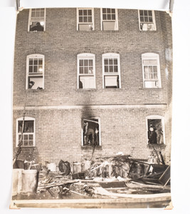 1940's Fireman Photo Philadelphia 10 3/4 x 13 1/4 Apartment Building Fire V32