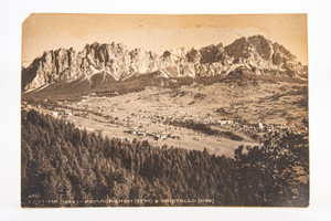 Antique Black & White Photo of Cortina Pomagagnon e Cristallo 9 12/16 x 6 5/8''